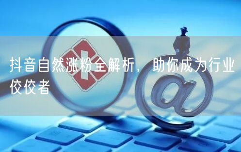 抖音自然涨粉全解析，助你成为行业佼佼者